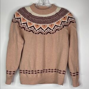 Kari Traa Sundve Wool Knit Pink Heart Sweater Size Small